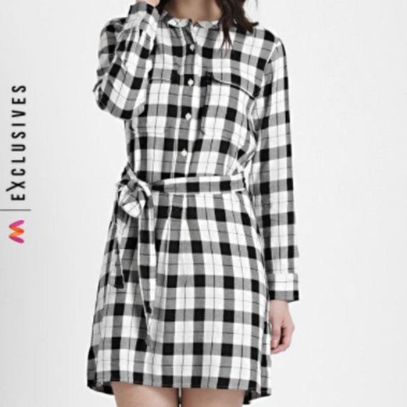 GAP Dresses & Skirts - GAP I Plaid Button Down Tee Shirt Dress Large